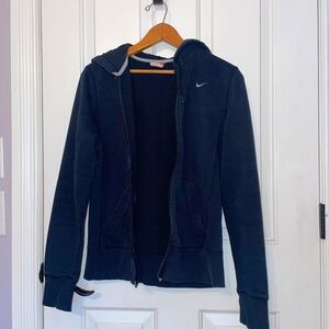 Nike Women’s Zip-Up Hoodie – Black (Faded) – Medium